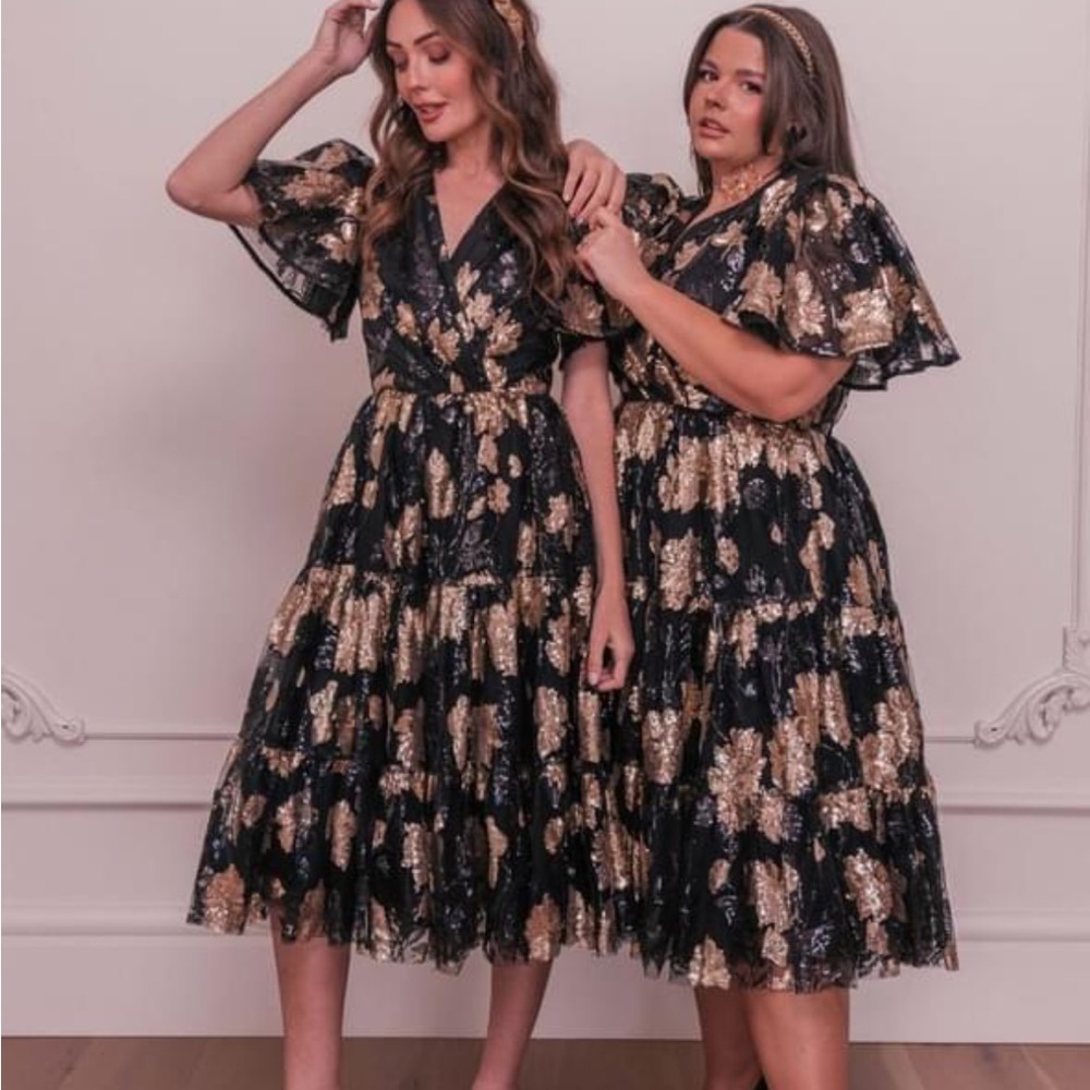 JessaKae NWT 4x Bette Black and Gold Dress